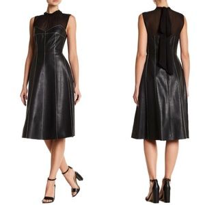 🎉HP🛍BCBGMAXAZRIA Faux Leather Dress with pockets